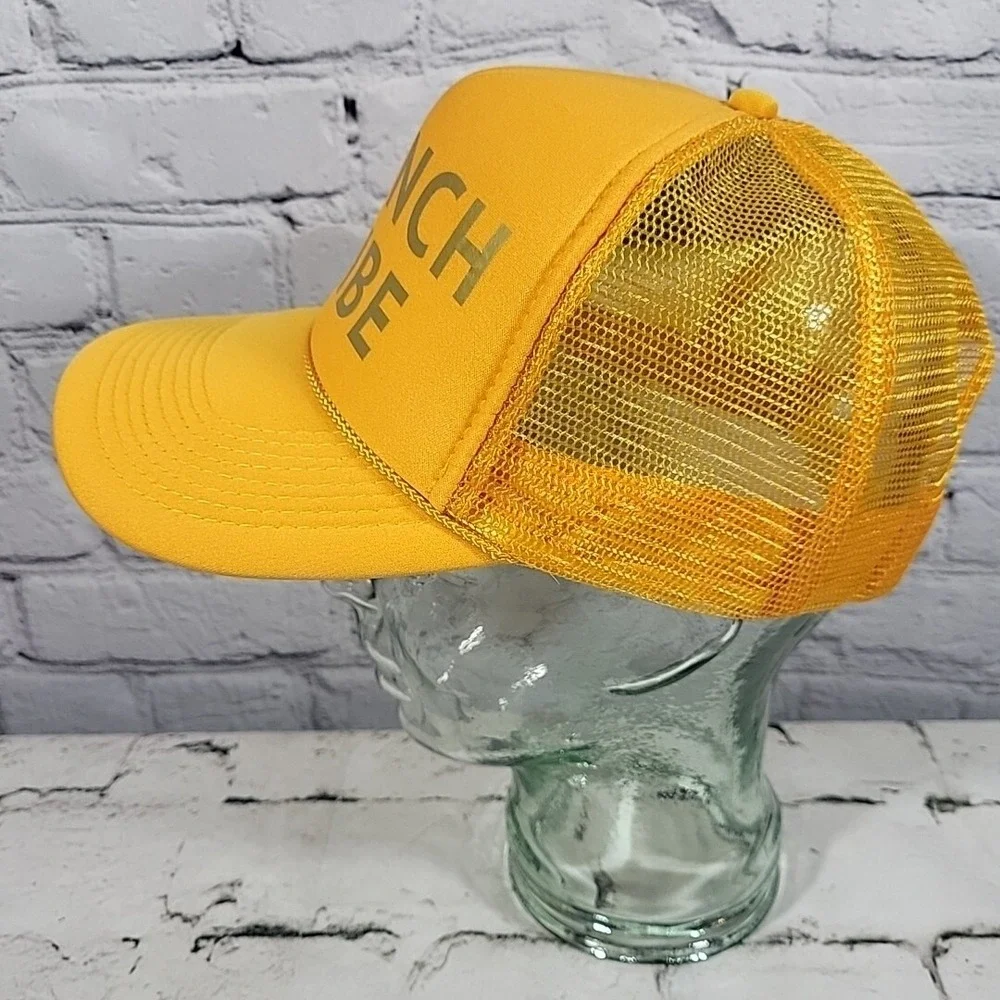 Brunch Tribe Trucker Hat Unisex Snapback Golden Yellow Rope Front‎ Meshback Cap